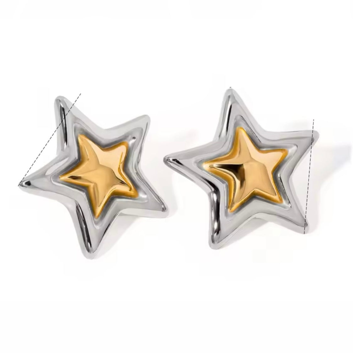 ARETES ESTRELLA BICOLOR