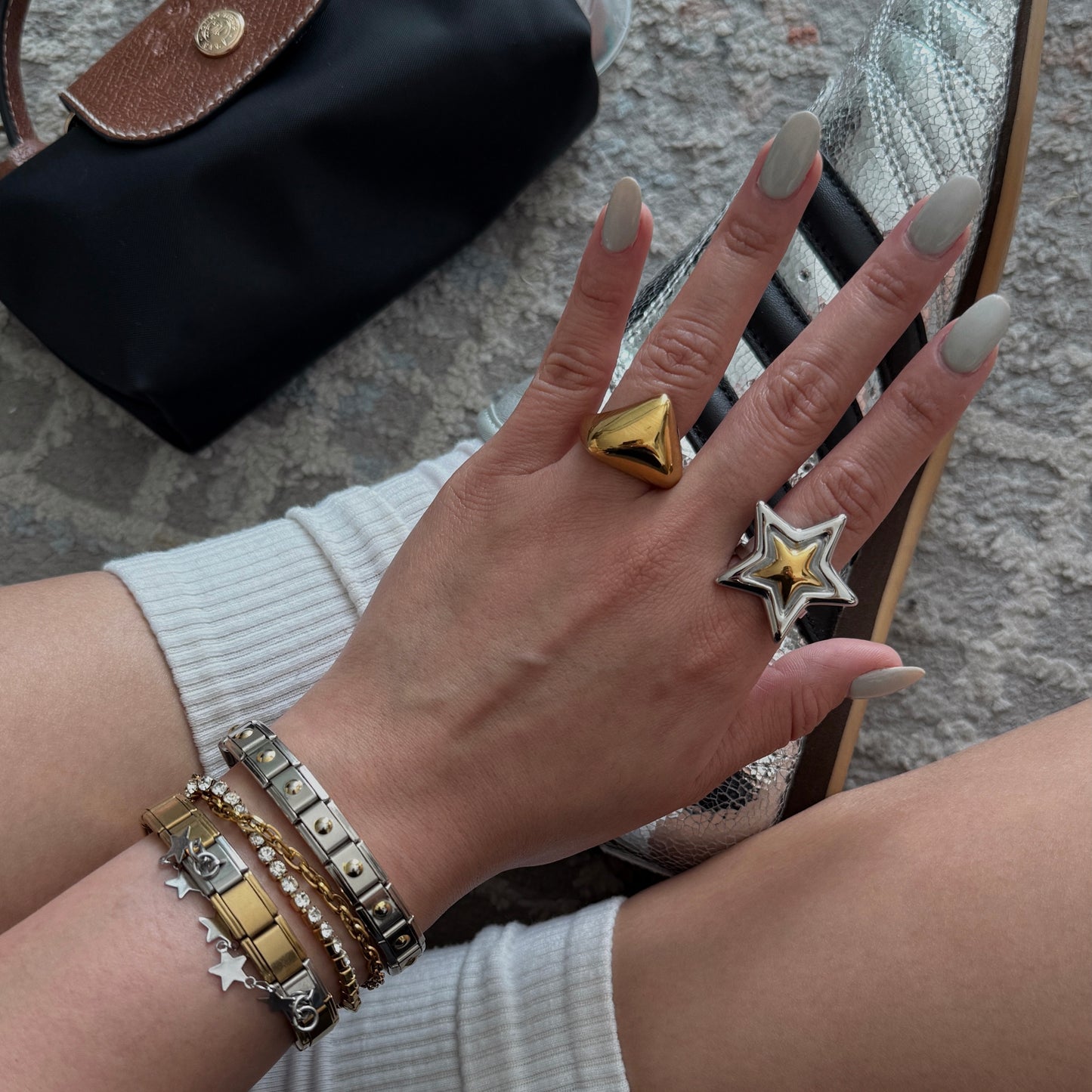 ANILLO ESTRELLA BICOLOR