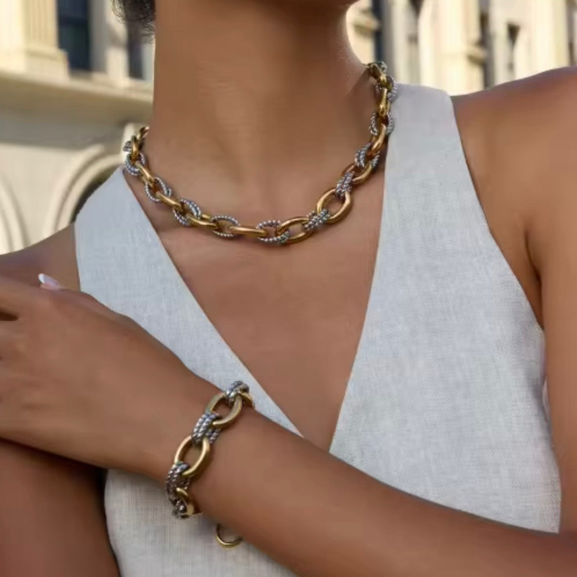 COLLAR CHUNKY BICOLOR